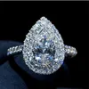 Bandringar vatten droppe simulerade diamant cz ring 925 sterling silver bijou charm engagemang bröllop band ringar för kvinnor brud fina smycken j230522