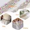 Composants Applique en strass avec des perles cristallines AB AB 1 Yard Per perlé Applique pour la demoiselle d'honneur DIY Accessoire