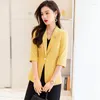 Women's Suits Half Sleeve Spring Summer Blazers Jackets Coat Women Business Office Work Wear Ladies Professional Career Outwear Tops Clothes