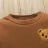 Kleidungssets für Kinder, Bärenstickerei, Herbstkleidung, Sport, Mode, Sweatshirt, Hosen, 2-teilige Anzüge, 0–5 Jahre, Jungen und Mädchen, schöne Frühlingsgeboren-Outfits