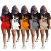 Plus Sizes Women Tracksuits Two Pieces Set Designer 2023 casual loose T-shirt Shorts Set Sport Set Ladies Sportwear women summer clothes 7941