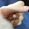 Кольца полосы солистона 15CT Lab Diamond Ring 100 Original 925 Стерлинговые обручальные обручальные кольца для женских свадебных украшений J230522