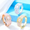 バンドGodki Monaco Design Luxury Statement Stackable Ring for Womended Wedding Cubic Zircon Engagemen