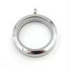 Pendant Necklaces 50pcs/lot Plain Twist Screw Floating Round Locket 316L Stainless Steel Glass Living Memory For Women