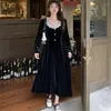 Casual Dresses 2023 Women's Pattern Autumn And Winter High Waist Golden Velvet Show Thinness Leisure Time