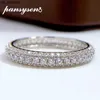 Bandringe PANSYSEN New Classic 100 925 Sterling Silber Full Circle High Carbon Diamond Fingerringe für Frauen Hochzeit Party Edlen Schmuck J230522