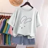 T-shirt taglie forti da donna 100 T-shirt L5XL in cotone T-shirt manica corta da donna Top Summer Cartoon Stampa Coppia O Collo Camicie oversize p230520