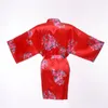 Dames slaapkleding bruid bruidsmeisje bruiloft gewaad intieme lingerie halve mouw print bloemen vrouwen kimono badjas jurk satijn kort nachtkleding