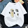 T Shirt Marca Summer Fashion Kawaii Cat Women Shark Stampa Divertente T-shirt Girl Animal Y2K 90S Top Tee Gril Nero Bianco Vestiti Drop Ship