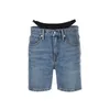 Damen-Shorts, Designer-Shorts, Denim, kurzer Rock, Strass-Bikini, Patchwork, hohe Taille, Hotpants, niedrige Taille, unregelmäßiges diagonales Design, sexy, würziges Mädchen, kurzer Rock