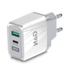 Caricabatterie PD a doppia porta da 65 W Tipo c Caricatore Gan USB-C Ricarica rapida rapida Eu US UK Alimentatori Caricabatterie da muro per IPhone 11 13 14 15 Samsung Table PC Telefono Android