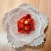 Plates Glass Fruit Plate Nordic Modern White Flower Shape Household Snack Cake Dishes Crystal Pearlescent Home Simple