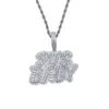 Collane 2022 Nuovo baguette a bling ghiacciata cz cZ 90's baby candant collana argento a colore