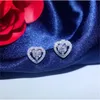 Heart Love äkta 925 Sterling Silver Stud Earring 5mm Lab Diamond CZ Engagement Wedding Earrings for Women Charm Party Jewelry