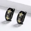 Ohrstecker Mode Schwarz Und Gold Zweifarbiger Schmuck Kreuzform Punk-Stil Sternohrring Ohrringe Für Frauen