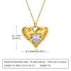 Pendant Necklaces Trendy Chic Heart Love For Women Gold Color Stainless Steel Collar CZ Stone Necklace To Mom Girls Gift Jewelry