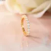 Bagues Trumium Bague Argent 925 Bague De Mariage Ronde Zircone Diamant Pleine Eternité Bague De Fiançailles Empilable pour Femmes Bijoux 2mm J230522