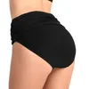 Black High Waist Bikini Bottoms for Women Ruched Bikini Tankini Swimsuit Briefs Women Tummy Control Full Coverage Swimwear Small to Plus Size