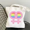 Love Wins Canvas Bag Personnalisé Rainbow Print Sac à Main Sac à Bandoulière en Toile 0522