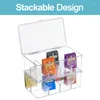 Storage Bottles Clear Organizer With Hinged Lid For Snack Spice Kitchen Pantry Fridge Packets Pouches Container