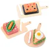 Bowls 3 Pcs Miniature Play Model Fake Tiny Pizza Tray Kitchen Scene Decor Serving Bread Simulated