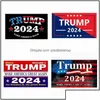 Banner Flags 11 Designs 4X6Inch Trump 2024 U.S. General Election Car Bumper Stickers House Window Laptop Take America Back Decal Sti Dhdi3