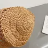 Breda randhattar hink halm hatt designer kepsar hand vävda broderade bokstäver kvinnor sommar strand halmhat lämplig för reseonnät raffia p hink hatt