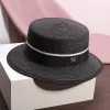 Vrouwen Strandhoed Zomer Flat Top Caps Straw Shady Hats Girl Sun Protect Cap Woman Sunhat Sunhats 2023