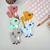 Pärlor Chenkai 10st BPA Free Silicone Deer Teether Cartoon Baby Silicone Pacifier för DIY Infant Necklace Tingeing Chains