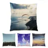 Capas de travesseiros 45x45 Sofás engraçados confortáveis ​​para o quarto travesseiro de veludo da natureza paisagem decoração caseira presente criativo e1128