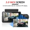 3 pouces voiture DVR 1080P enregistreur de conduite avec WIFI avant et arrière double objectif large ange DVR stationnement automatique inversion conduite vision nocturne caméscope