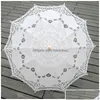 المظلات الدانتيل المظلة المظلة الأنيقة تطريز القطن حديقة العاج باتنبرج 32 بوصة لقطعة 1 قطرة التسليم المنزل H Dhwhi H Dhk3i