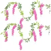 Decorative Flowers 2pcs Indoor Outdoor Wedding Fake Leaf Ceremony Vine Garland Wall Decoration Artificial Wisteria Party Trailing Hanging