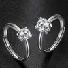 Anelli a fascia S925 Fedi nuziali in argento Moissanite per donna 055ct Taglio rotondo D Colore VVS Anello di fidanzamento con diamante Moissanite Gioielli brillanti J230522