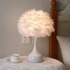 Nattljus LED för sovrum Dimble Feather Lamp Romantic Bedside Ornament Light With USB Plug Remote Control Room Decors