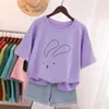 T-shirt taglie forti da donna 100 T-shirt L5XL in cotone T-shirt manica corta da donna Top Summer Cartoon Stampa Coppia O Collo Camicie oversize p230520