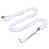 Kettingen 108 Mala Kralen 8mm Witte Jade Geknoopte Ketting Meditatie Yoga Zegen Sieraden Dames Mode Charme Levensboom Kwastje Rozenkrans