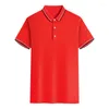 Men's Polos 2023 Lapel Men's Summer Polo Shirt Youth Color Matching Casual Short Sleeve T-shirt