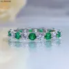 Anéis de banda Wuiha Classic 925 Corte redondo de prata esterlina criou Moissanite Emerald Gemstone Wedding noivado de casamento Linha de diamante anel de diamante jóias finas j230522
