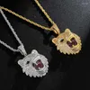 Chaînes de luxe Colliers Collier de créateur en acier inoxydable plaqué or chaîne incrustée ZC diamant loup pendentif collier hip hop bijoux designer pour hommes fête quotidienne