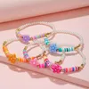 Strang 5 Teile/satz Handgemachte Blume Charme Weiße Perlen Armband Für Mädchen Kinder Freundschaft Party Geburtstag Schmuck Geschenk