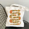 Borse portaoggetti Garden Snake Art Stampato su tela Borse Shoping Donna Spalla Donna Logo personalizzabile Panno bianco