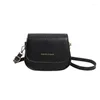 Evening Bags Korean Style Women PU Leather Saddle Shoulder Bag Vintage Solid Color Flap Sling Crossbody Girl Small Square