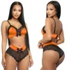 Lingerie de Mulheres 2022 Dia dos Namorados Sexy Sets Sexy Mulheres Teddy Lace Bowknot Push Up Bra Panty Roupa Erótica feminina