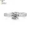 Anneaux De Bande KOJ 1 Moissanite Quatre Griffes Rangée De Diamants Anneaux De Mariage Pour Les Femmes En Argent Sterling 925 Réglable Bijoux De Mariage De Fiançailles J230522