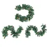 Flores decorativas Guirnaldas 1.8 m Árbol de Navidad Guirnalda con luces DIY Planta verde Vine para la decoración de la habitación del hogar Festival Diseño de vacaciones P