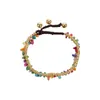 Anklets Bohemian Style Double Layer Retro Bell Hand Woven Colorful Gravel Beads Adjustable Anklet Beach Barefoot Sandals Bracelet Anklet G220519