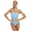 Maillots de bain pour femmes dames plage haut de gamme Triangle dos nu une pièce maillot de bain bleu une pièce coupe mince femmes maillot de bain