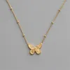 Colares pendentes aço titânio banhado 18k colar de borboleta de ouro de 18k Moda de jóias finas Charms Clavicle Chaker Pingentes para
