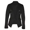 Damenanzüge Büro Damen Blazer für Frauen Einfarbig Langarm Zweireiher Business Blazer Slim Jacke Mantel feminino